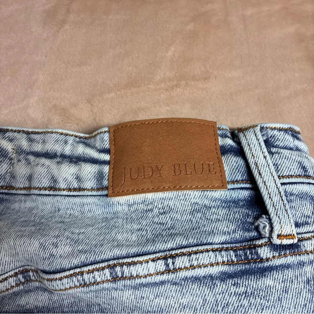Judy Blue Acid Wash Wide Leg Jeans Raw Hem Retro Streetwear Women’s 20W Denim - Picture 11 of 11